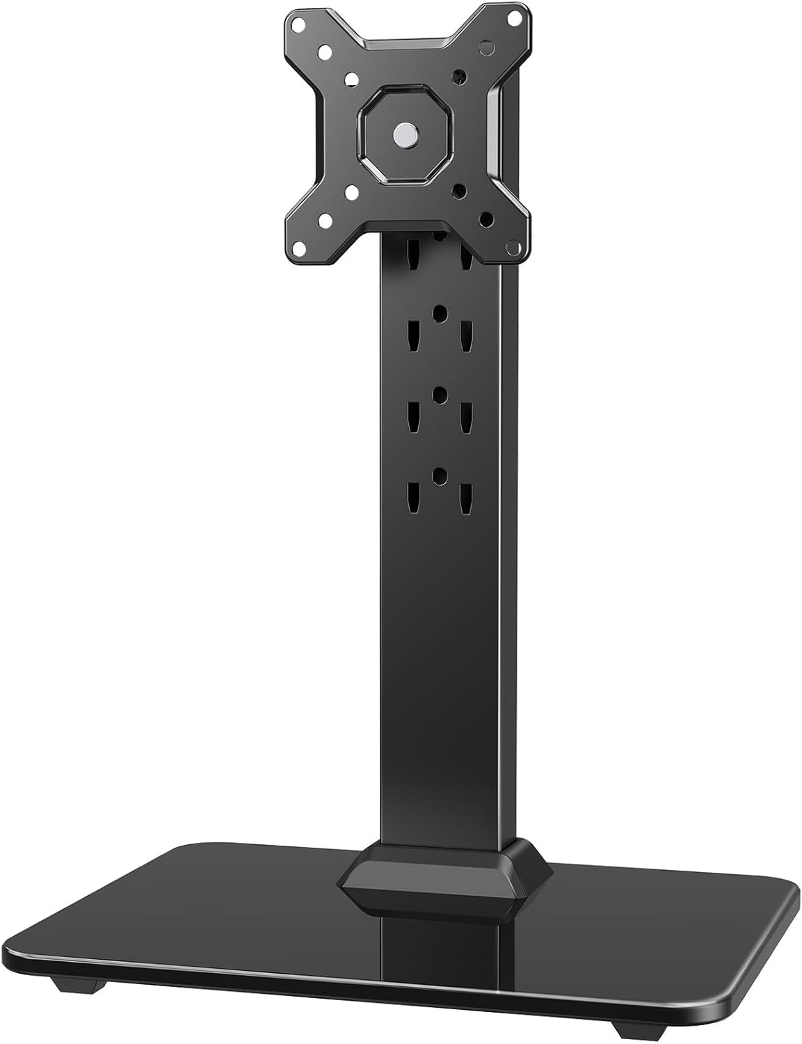HUANUO Monitor Stand, Freestanding VESA Monitor Mount for 13″–34″ Screens up to 20 kg, 5 Height Options, Swivel Desk Computer Stand Base Riser with 360° Rotation, Tilt, VESA 75x75mm/100x100mm