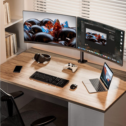 ErGear Dual Monitor Stand for 13 to 32 Inch Screens, Dual Monitor Arm Ergonomic Viewing Angle - Adjustable Tilt 90°/ Swivel 180°/ Rotate 360°/ VESA 75/100mm