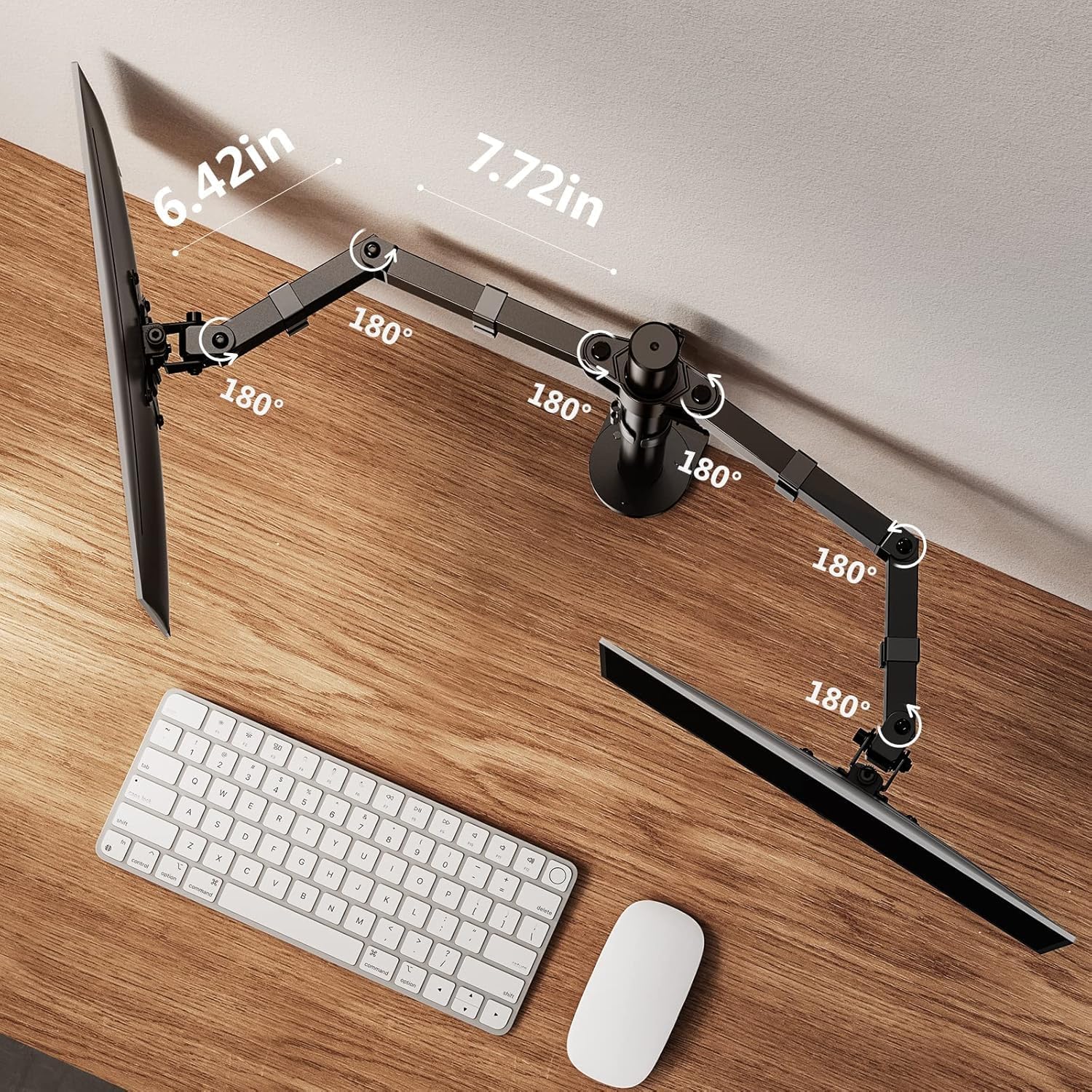 ErGear Dual Monitor Stand for 13 to 32 Inch Screens, Dual Monitor Arm Ergonomic Viewing Angle - Adjustable Tilt 90°/ Swivel 180°/ Rotate 360°/ VESA 75/100mm