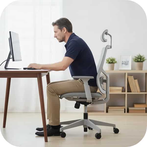 Slouching or rounded shoulders